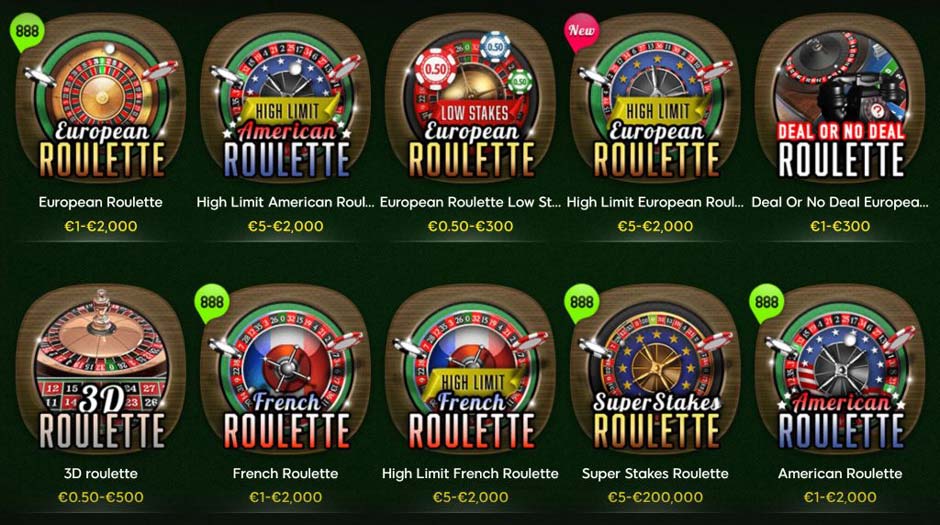 888 Casino Roulette Games