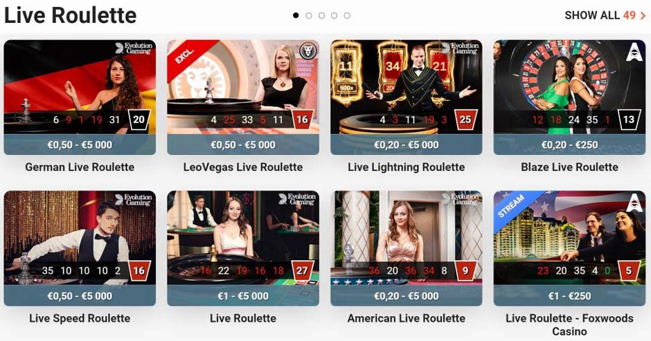 Leo Vegas Live Roulette