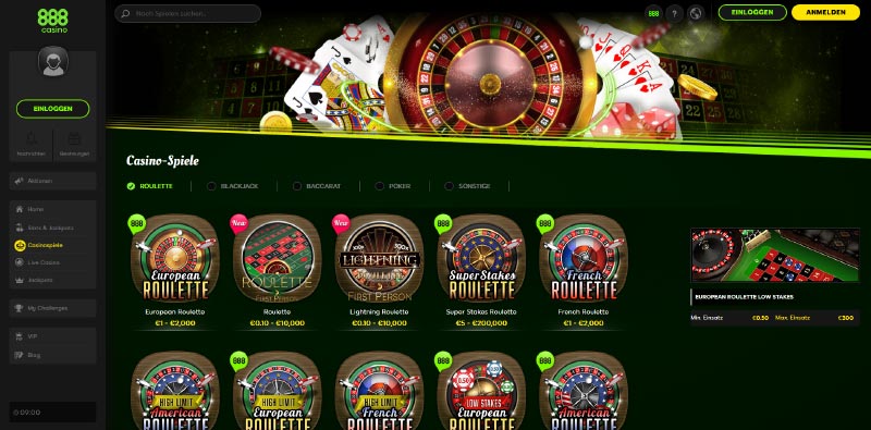 888 Casino Roulette Login