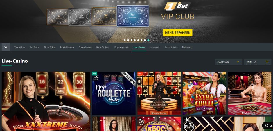 1bet Casino Live Vorschau