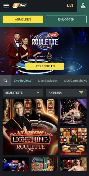 1bet mobile Live Roulette