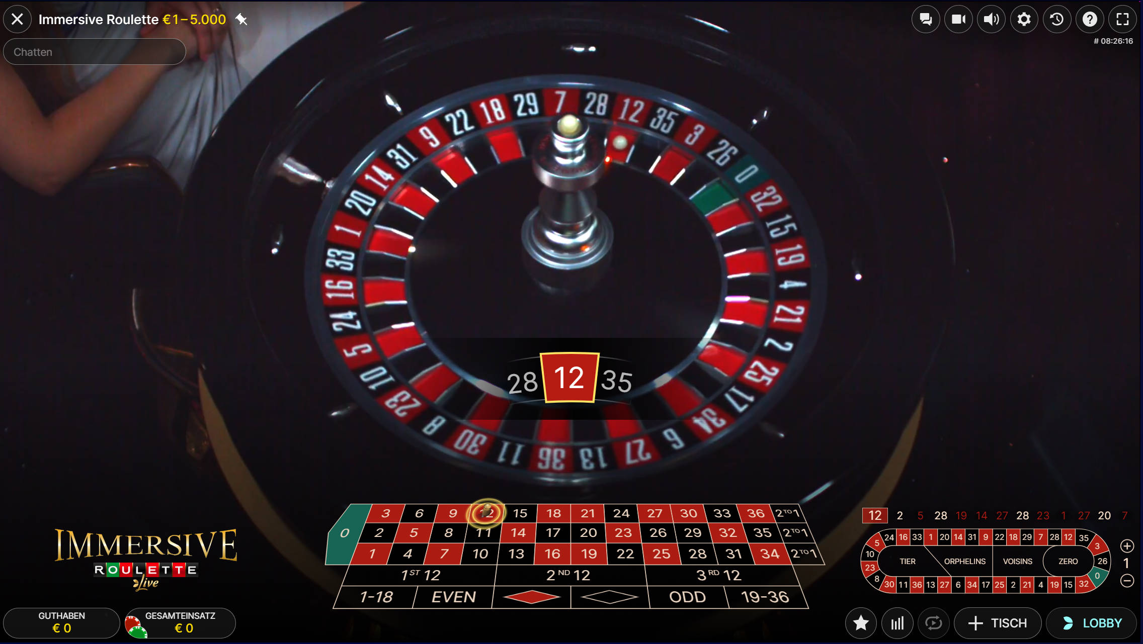 immersive roulette ansicht